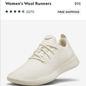 Allbirds Women's Wool Runners Natural White (Cream Sole) (sz 10)